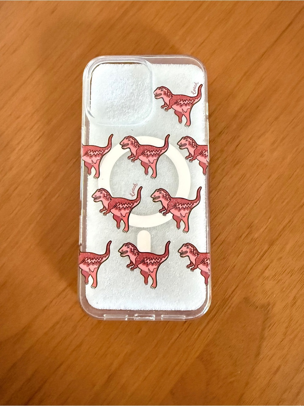 Coach iPhone 16 Pro Max Rexy Glitter Dinosaur MagSafe Case